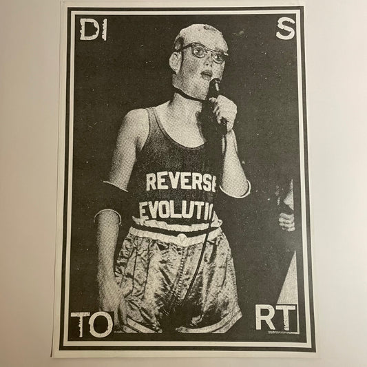 Distort - Reverse Evolution Shirt (Black on Hi Vis Orange)