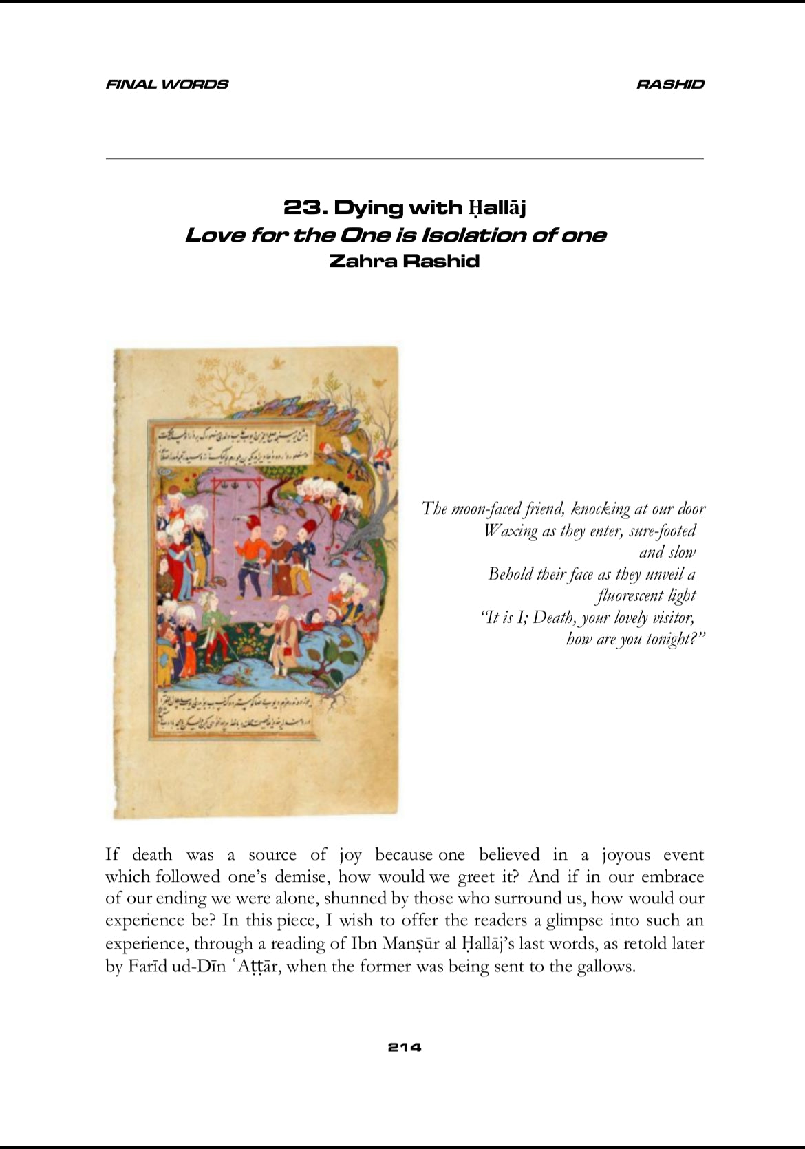 Philosophy of Final Words