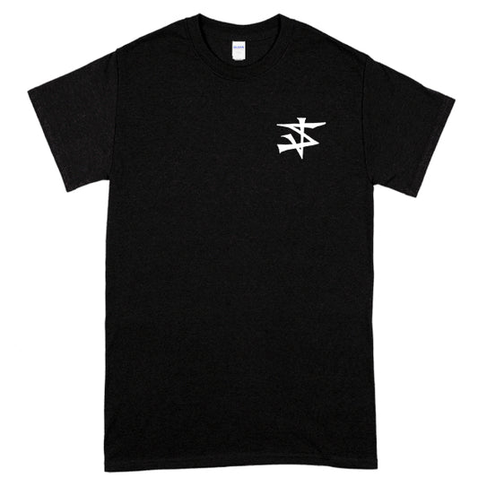 STRAIGHTJACKET NATION - LOGO SHIRT (WHITE ON BLACK)