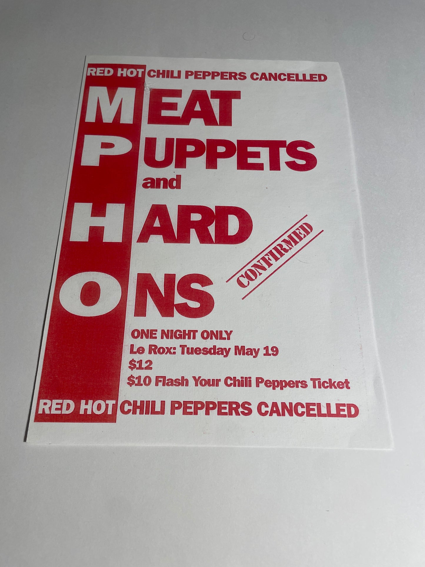 MEAT PUPPETS HARD ONS FLIER