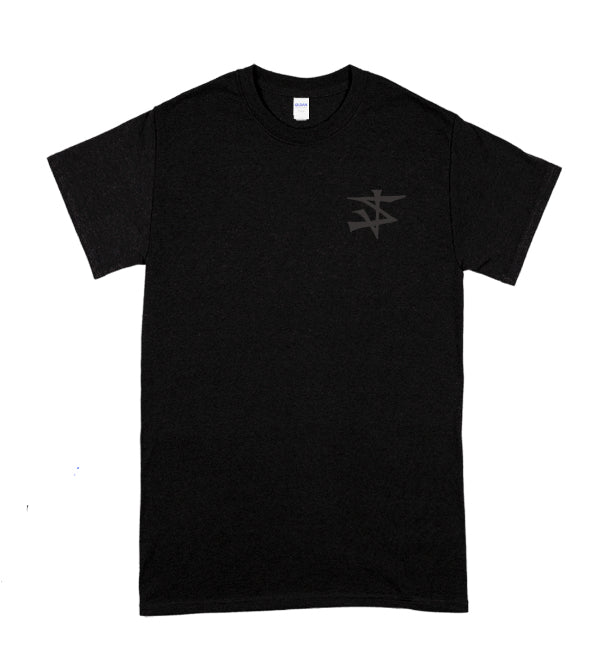 STRAIGHTJACKET NATION - LOGO SHIRT (BLACK ON BLACK)